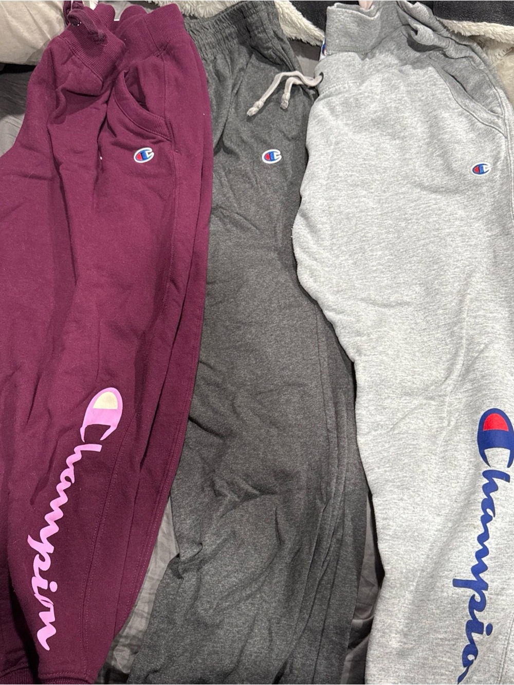 Champion Women’s Maroon, Charcoal & Gray Sweatpants Lot of 3